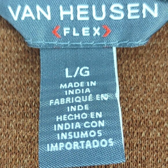 Van Heusen Mens Dark Orange Flex Long Sleeve 1/4 Zip Soft Sweater Size Large - Picture 11 of 13